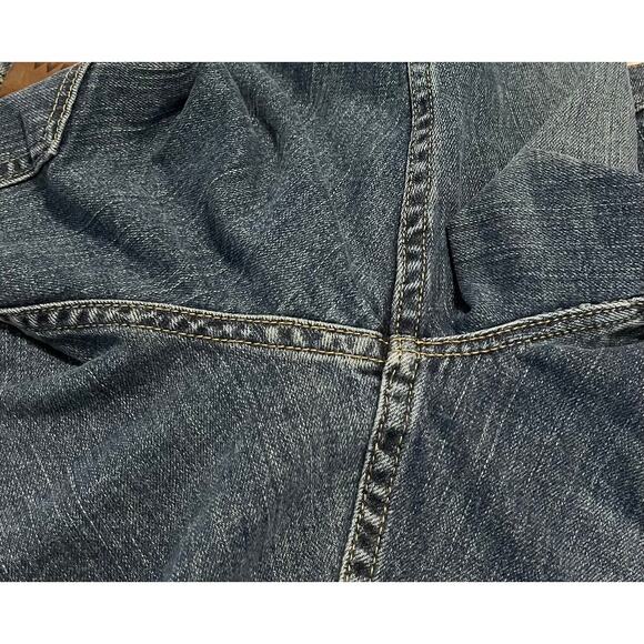 WRANGLER STRAIGHT LEG HI-RISE BLUE JEANS, MENS, 32/34 SLIM-DISTRESSED DENIM BLUE - Picture 8 of 11